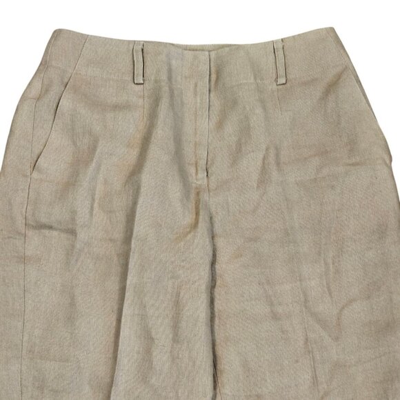 Retro Talbots Irish Linen Pants Lined Tapered 90s Ankle Tan Minimalist Old Money - Picture 3 of 14